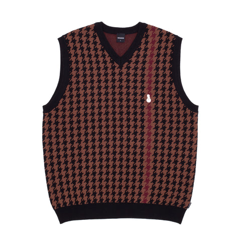 Jacquard Knit Vest [Brown]