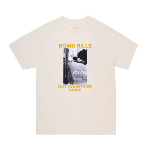Bomb Hills Not Countries Tee [Off White w/ Yellow Font]