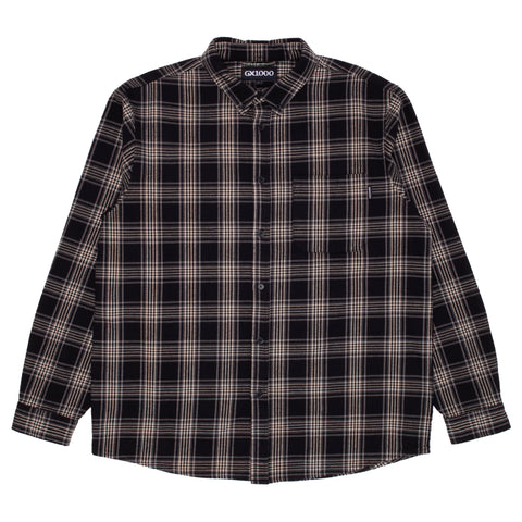 Plaid Long Sleeve Button Up [Black]