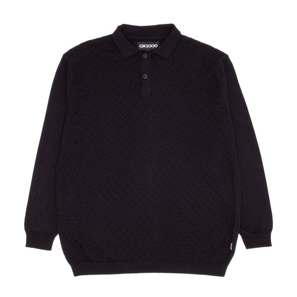 Polo Knit Long Sleeve [Black]