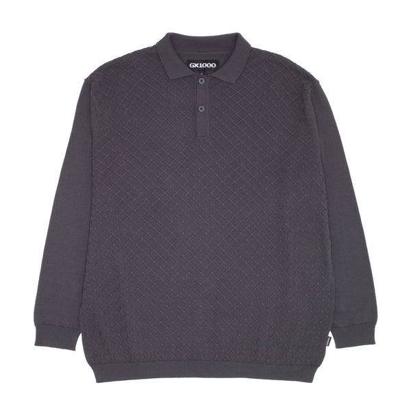 Polo Knit Long Sleeve [Charcoal]