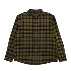 Long Sleeve Button Down Flannel  [Green Plaid]