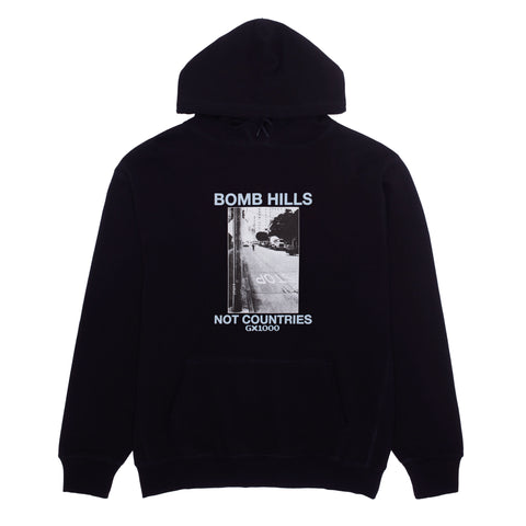 Bomb Hills Not Countries Hoodie [Black w/ Baby Blue Font]