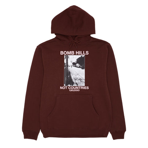 Bomb Hills Not Countries Hoodie [Brown w/ Rose Font]