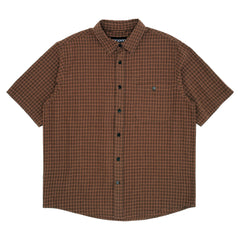 Short Sleeve Button Down  [Brown Plaid]
