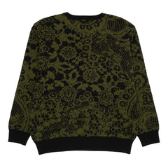Jacquard Knit Sweater Laced [Green and Black]