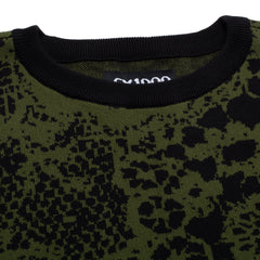 Jacquard Knit Sweater Laced [Green and Black]