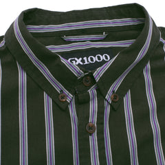Long Sleeve Button Down  [Olive Striped]
