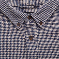 Long Sleeve Houndstooth Button Down  [Blue]