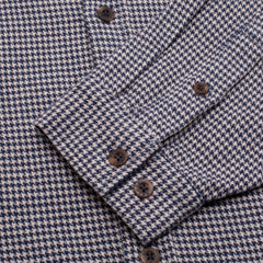 Long Sleeve Houndstooth Button Down  [Blue]