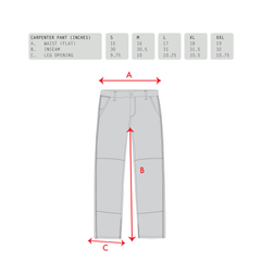 Carpenter Pant  [Black W/ Gold Stitching]